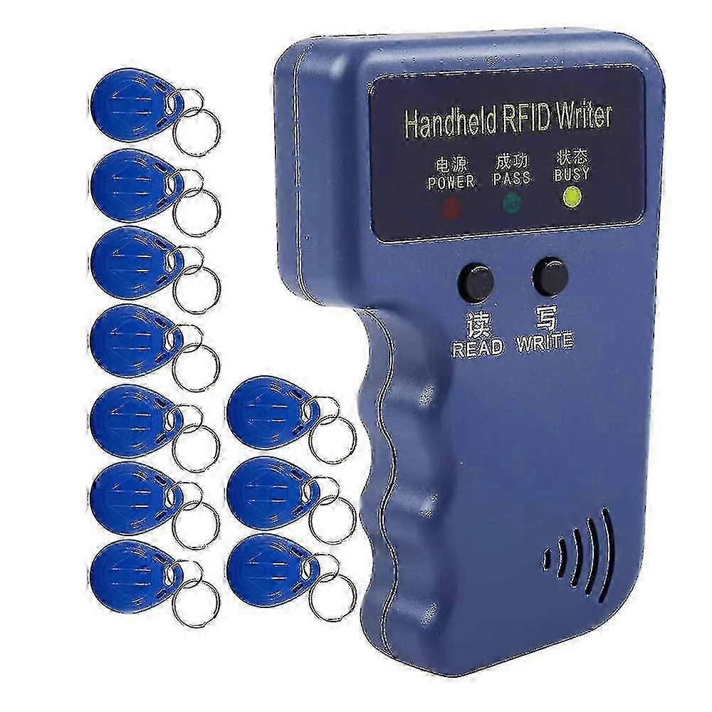 Handheld 125khz Rfid Reader Writer Duplicator Copier, Upgrade Id Card Cloner Programmer, With 10pcs
