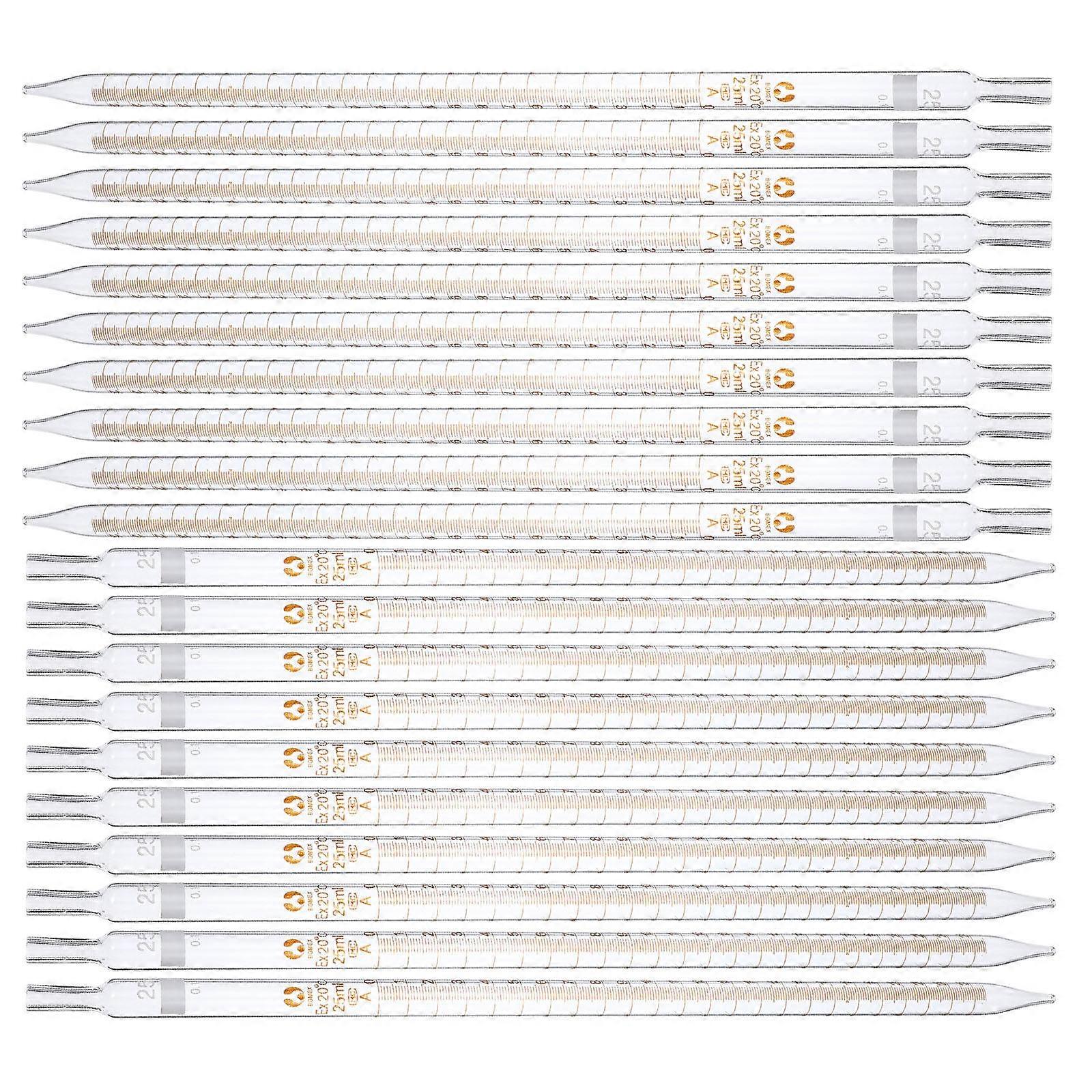 Calibrated Glass Dropper Laboratory Supplies Transparent Glass Accurate Measurement Function 20Pcs