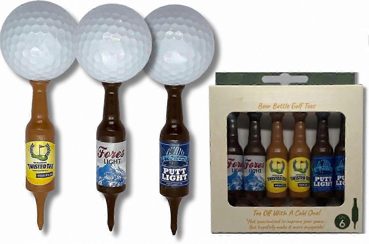 Set of 6 Durable Recyclable Golf Tees in Beer Bottle Design, Perfect for Bachelor Party Fun and Novelty Gifts