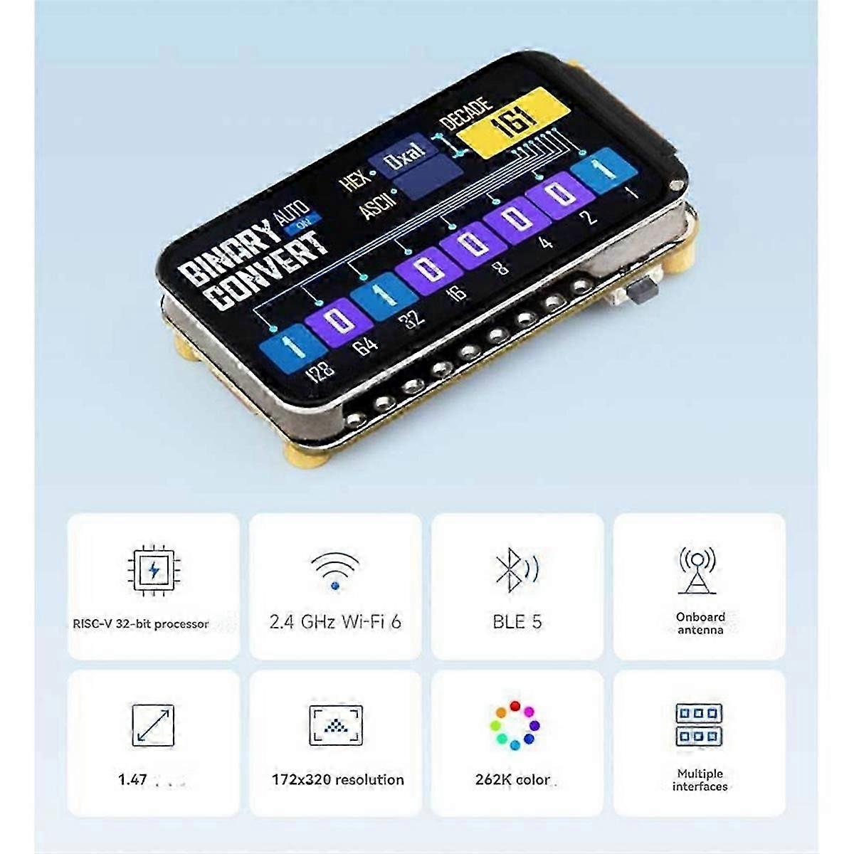 ESP32 C6 1.47inch Display Development Board 172x320 with RGB Light