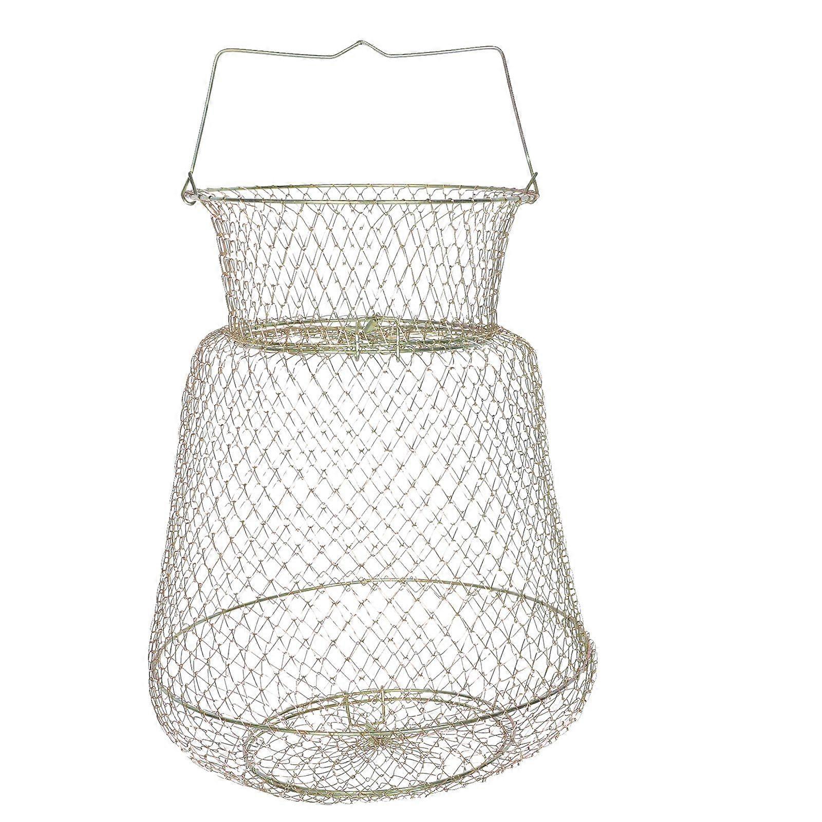 Wire Fish Basket Collapsible Fishing Basket For Outdoor Use Fishing Landing Net Bait Bucket For Fishing Bucket Collapsible Fishing Net Crab Net Foldab