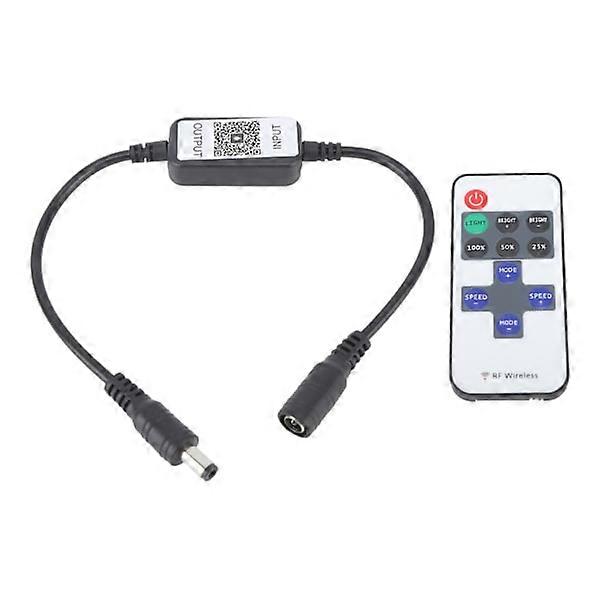 11-key RF Mini Wireless Remote Control Dimmer with DC 5-24V Connector for Single Color LED Strips