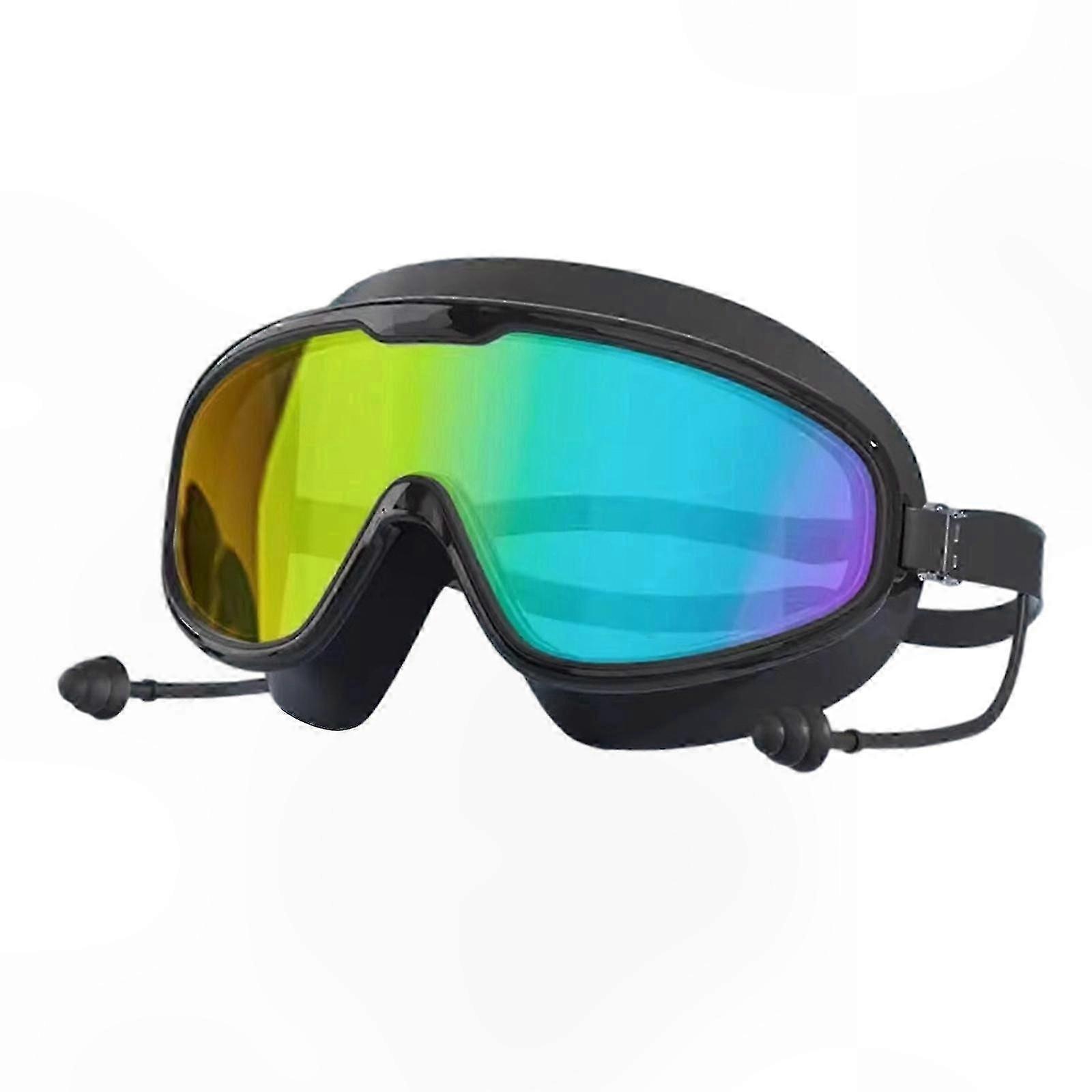 Large Frame Swimming Goggles with Adjustable Waterproof Design for Outdoor Use