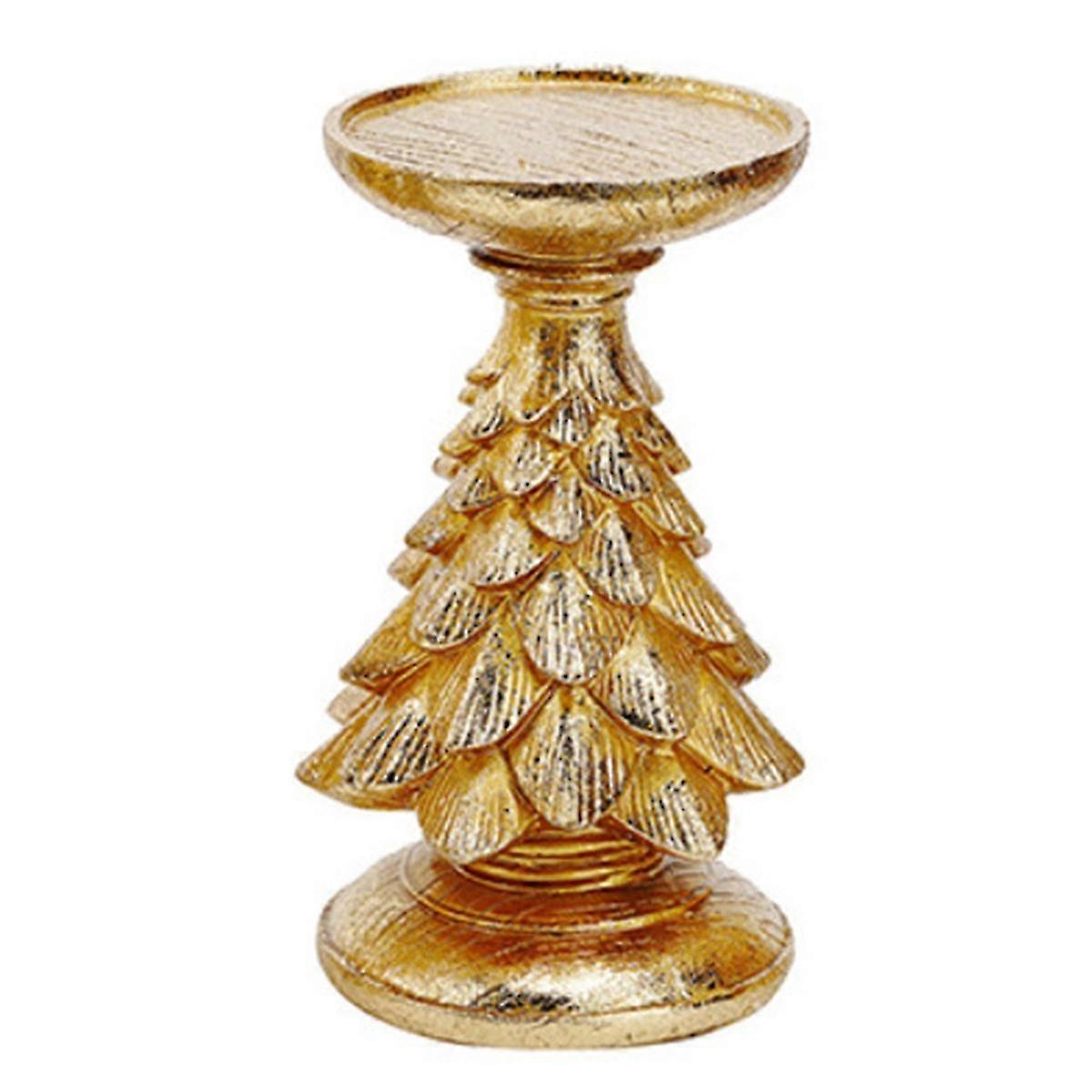 Retro Resin Christmas Tree Candlestick - Festive Decoration B
