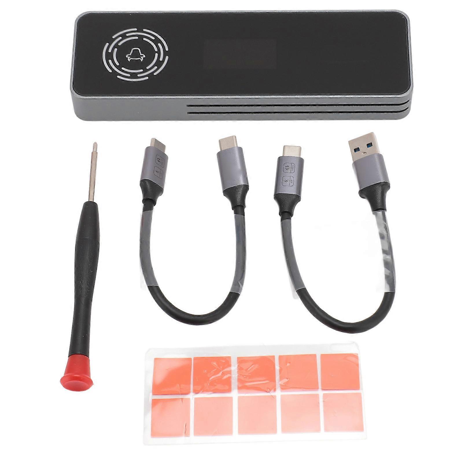 M.2 NVMe Portable Enclosure Case Adapter 2TB USB3.2 Gen2 10Gbps RGB Light SSD Adapter