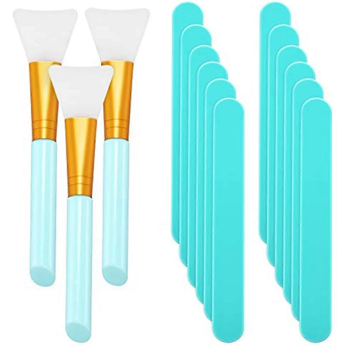 15 Pieces Reusable Stir Sticks Sets Include 12 Pieces Resin Sticks Stirring Makeup Stick and 3 Pieces Silicone Epoxy Brushes for Mixing Resin Epoxy Li