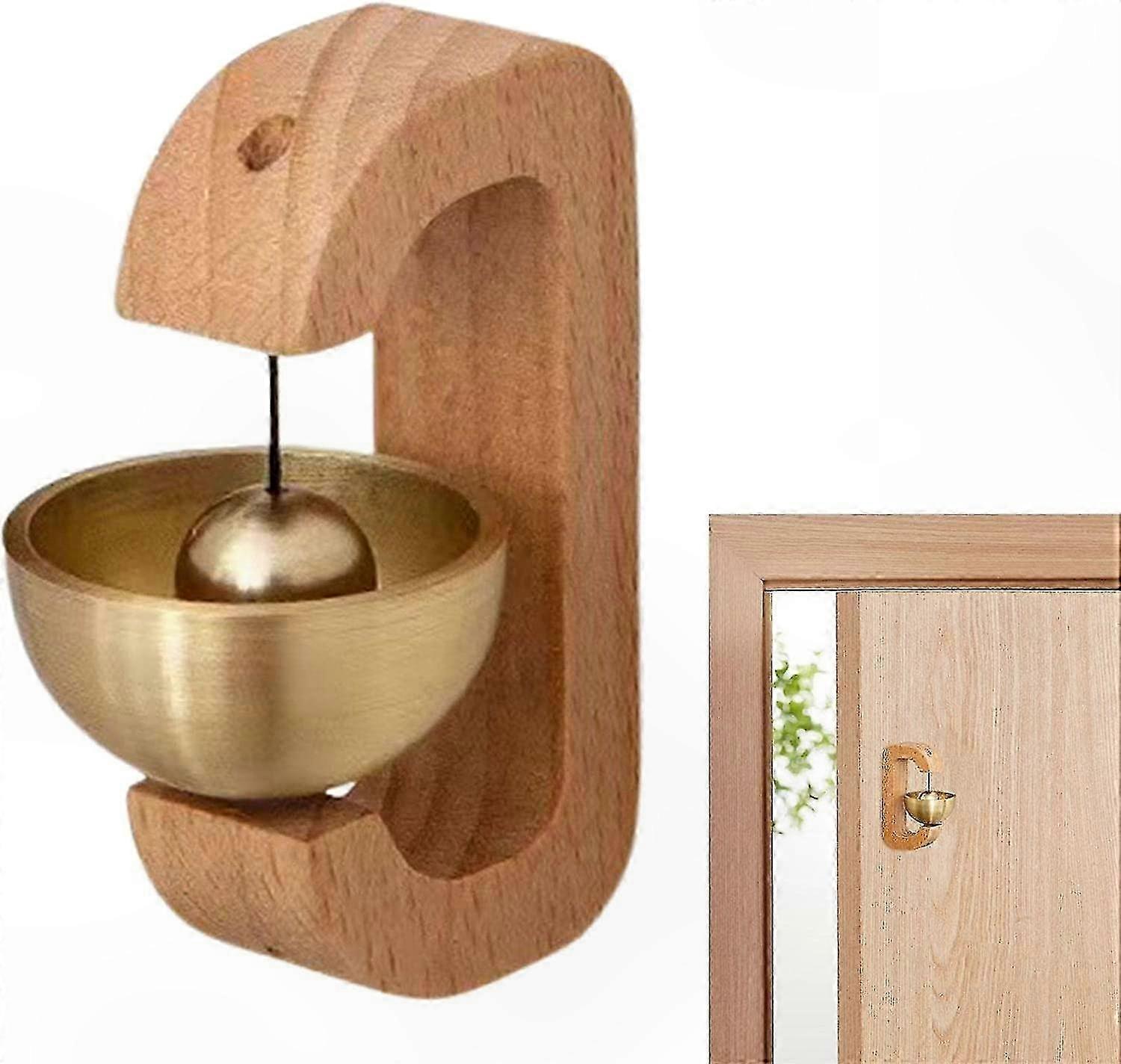 Magnetic Wooden Bell for Door, Window, Refrigerator - Decorative and Functional Doorbell for Commercial Spaces