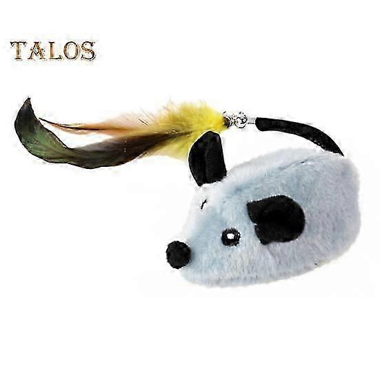 Electric Mouse Toy for Cats Interactive Plush Mouse with Remote Control Rechargeable Automatic Moving Cat Mice Toy with Feather Tail