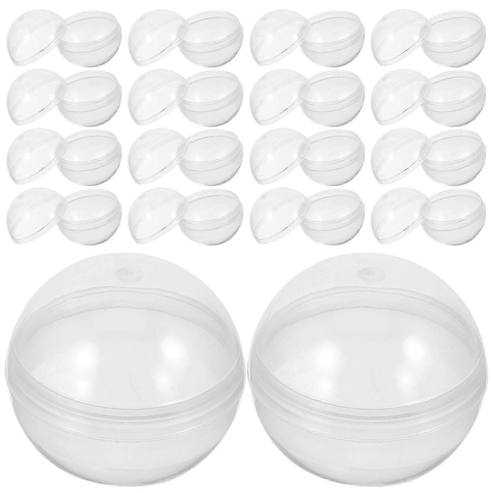 50pcs Plastic Transparent Balls Multi-purpose Twisted Round Balls Clear Fillable Grab Balls