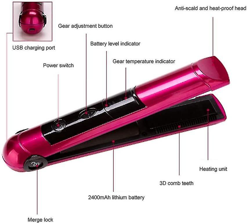 Peigne,Lisseur À Cheveux Sans Fil Usb Peigne Lisseur À Cheveux En