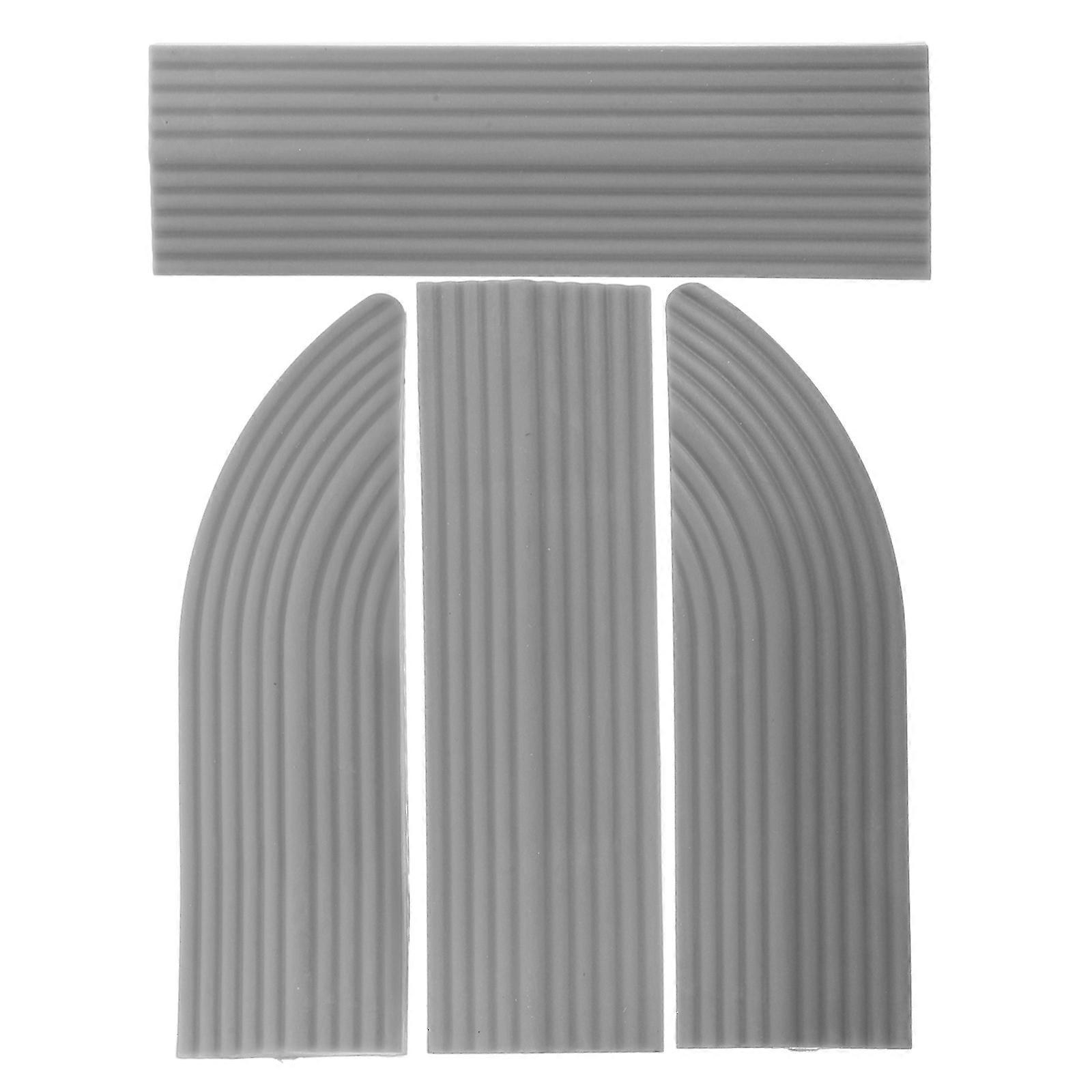 Grey TPR Ramp for Home and Office Decoration Antislip Design Suitable for Doorways and Robot Vacuums 4pcs