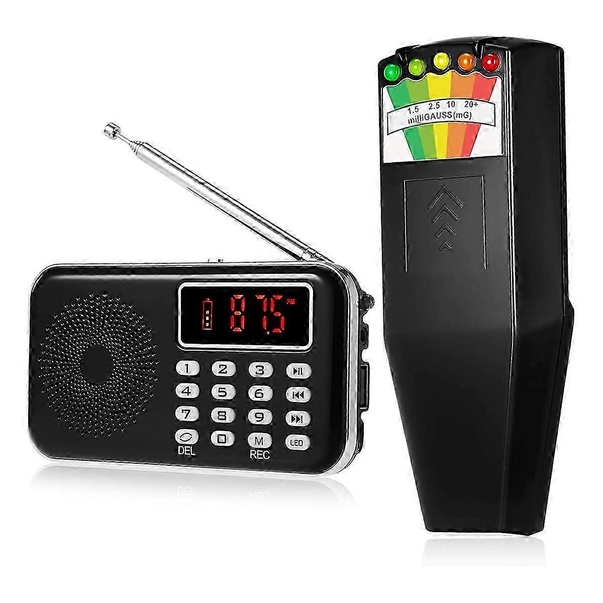 Κιτ εξοπλισμού 2 τεμαχίων που περιλαμβάνει μετρητή LED EMF μαγνητικού πεδίου και συσκευή για ηλεκτρομαγνητική παραφυσική έρευνα hk