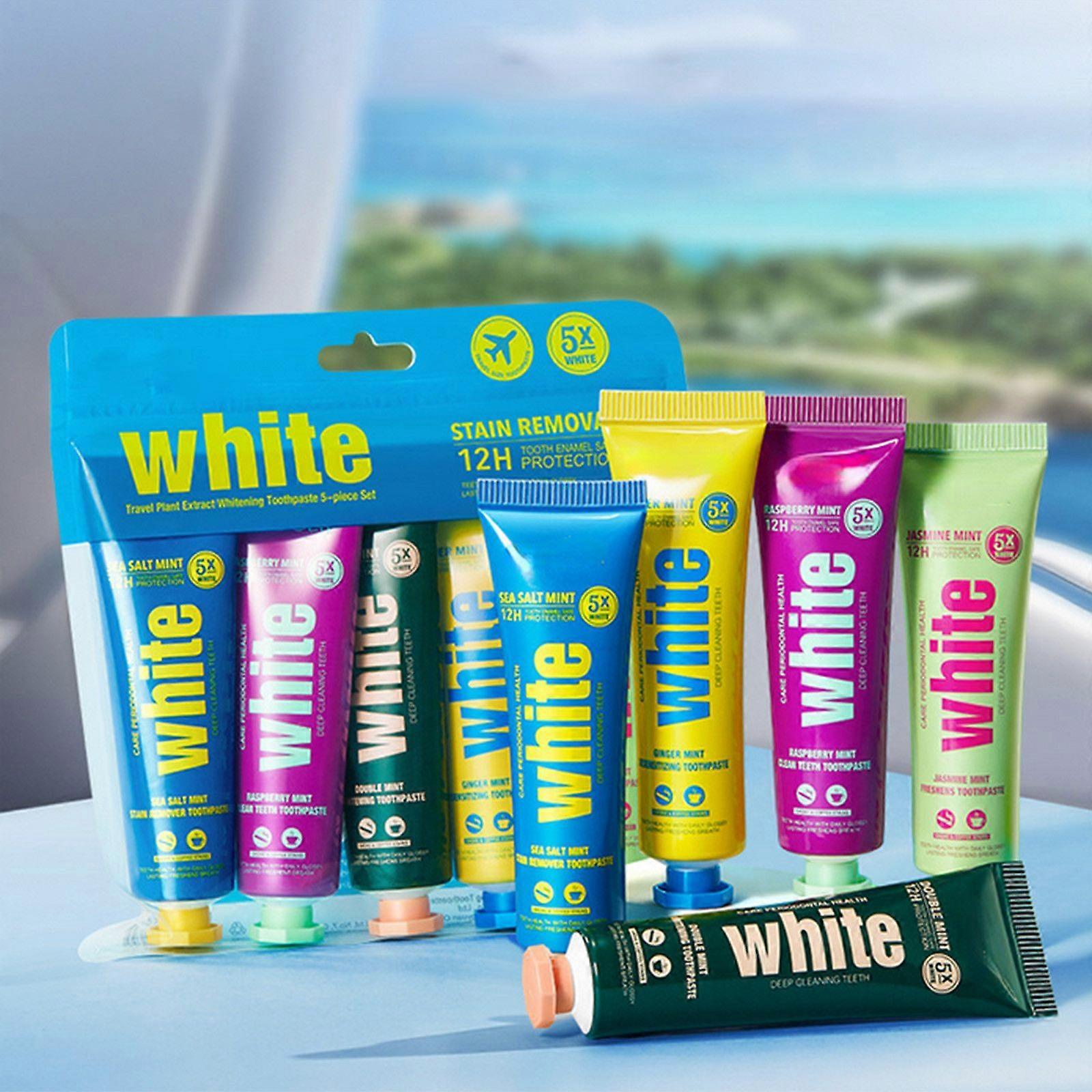 Travel Vegetable Whiten Toothpaste Set Of 5 Clean Teeth Toothpaste 150g FYLE7974