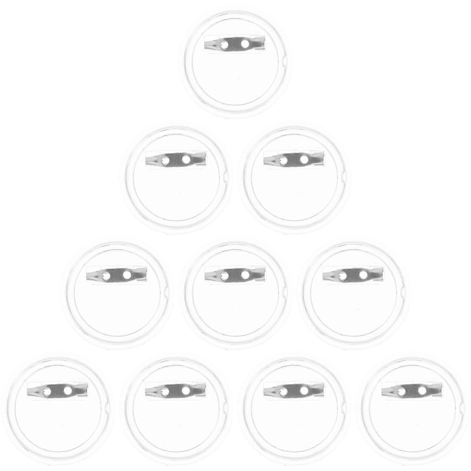 Clear Plastic Badge Pins 10Pcs DIY Crafts Badges for Artists Measuring 37mm in Diameter with Transparent Acrylic Material