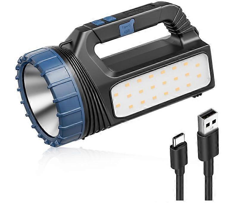 Solar Flashlights, Solar Flashlight Flashlights For Multi Function 8000 Lumens Led Flashlight With Emergency Strobe Light Emergencies(Black)
