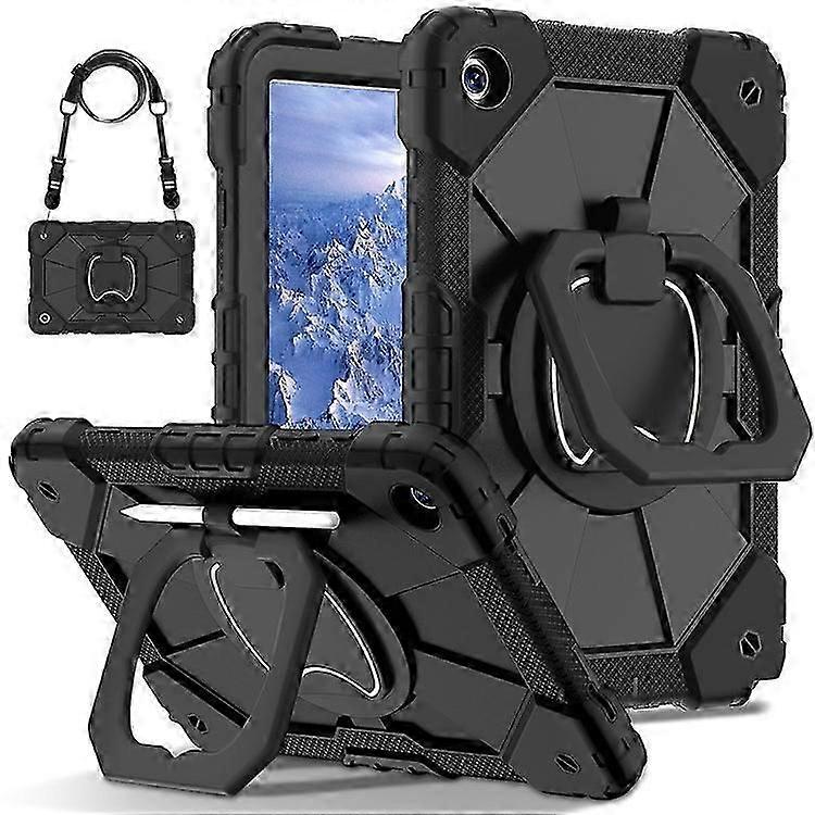 Compatible For Samsung Galaxy Tab A9+ Rugged Case Handle Kickstand Tablet Cover with Shoulder Strap