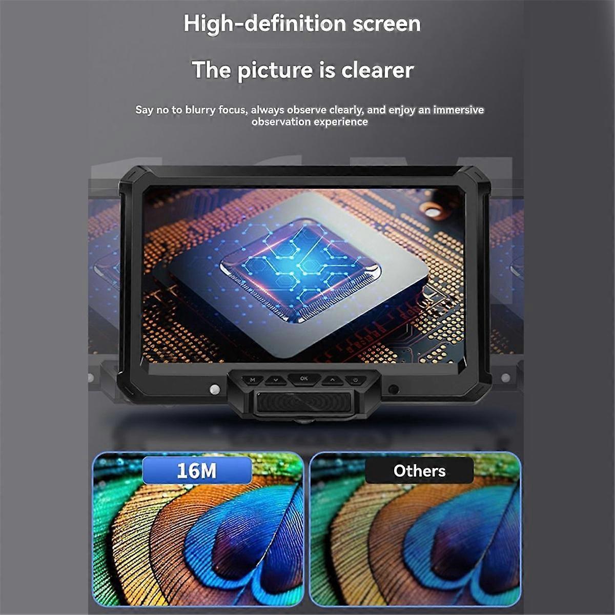 7inch HD Video Microscope with Lights for PCB Repair, Coins, A