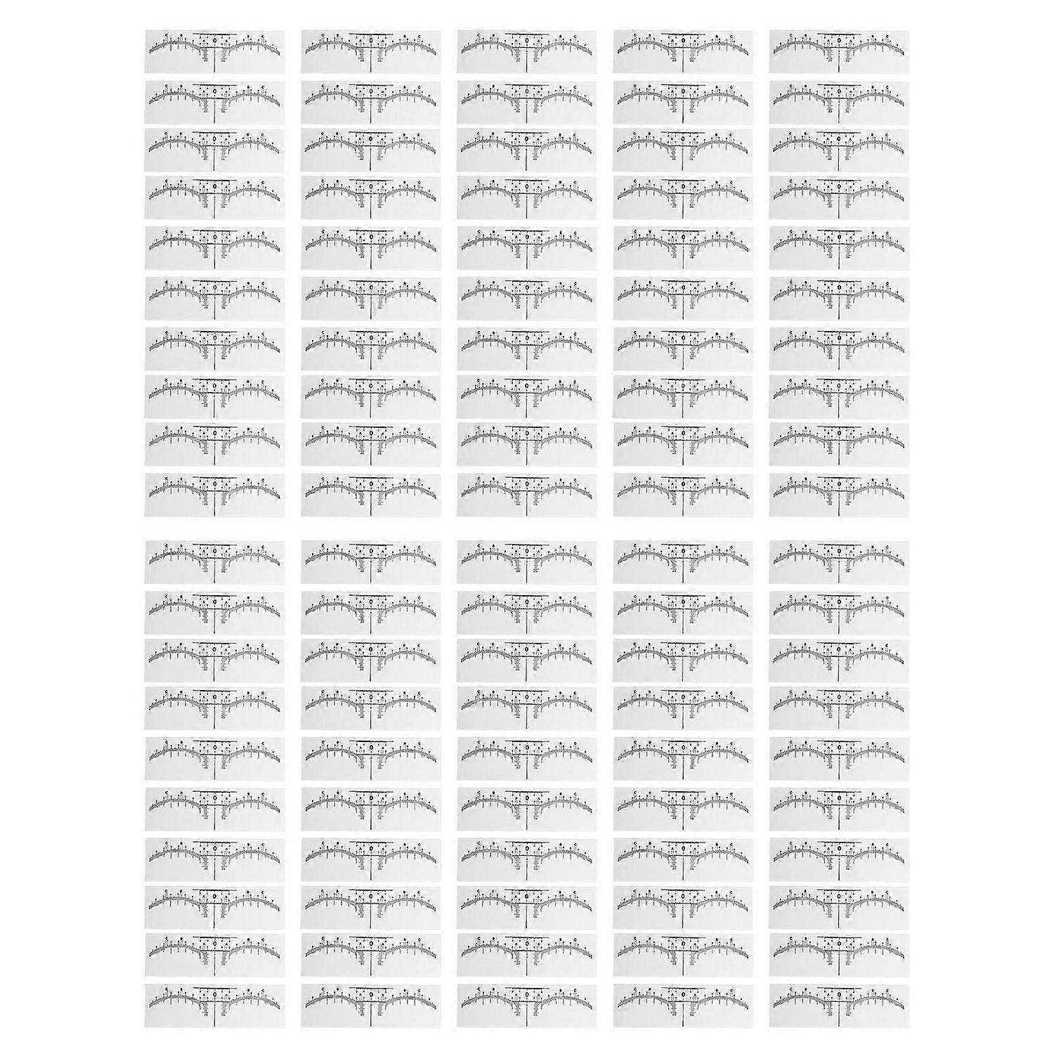 2025 Latest Model 100PCS Eyebrow Ruler Stencils Disposable PVC Clear Scale Bro...