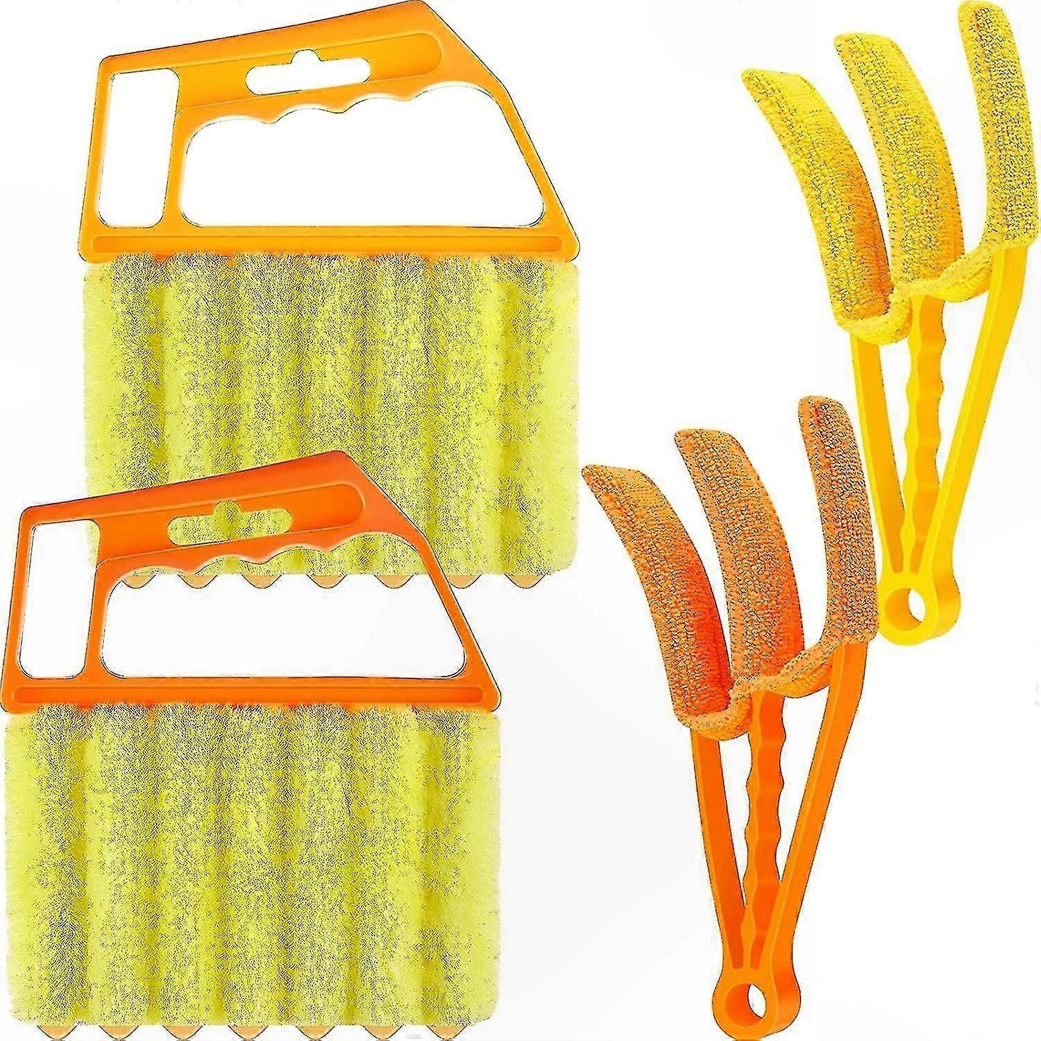 2 Pack Window Blind Cleaning Brush with 7-Finger Duster and Handheld Shutter Cleaner for Venetian Shades and Blinds