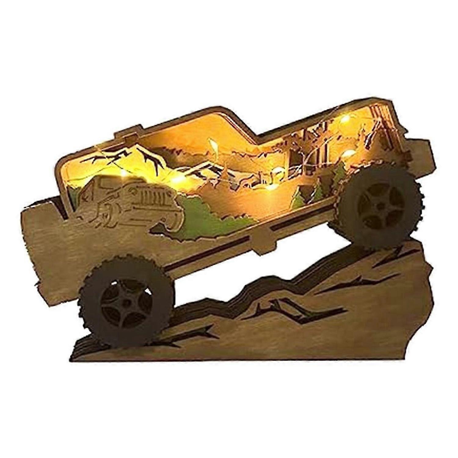 Off-Road Vehicle Model Decor, Glowing Vehicle Decor, 1Set