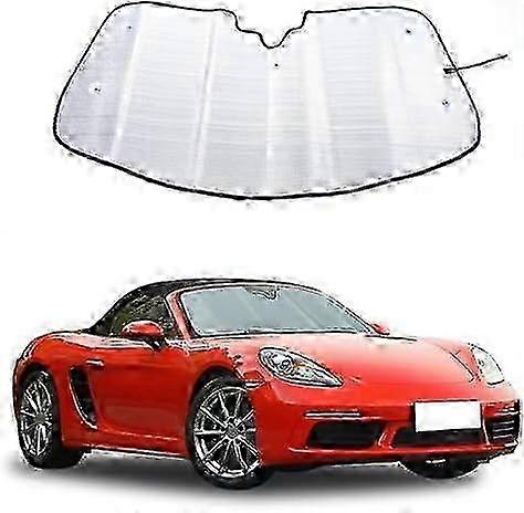 Sunshade Compatible with 2017-2023 Porsche Boxster/Cayman 718, Foldable UV Ray Reflector Auto Window Sun Shade, Keeps Your Vehicle