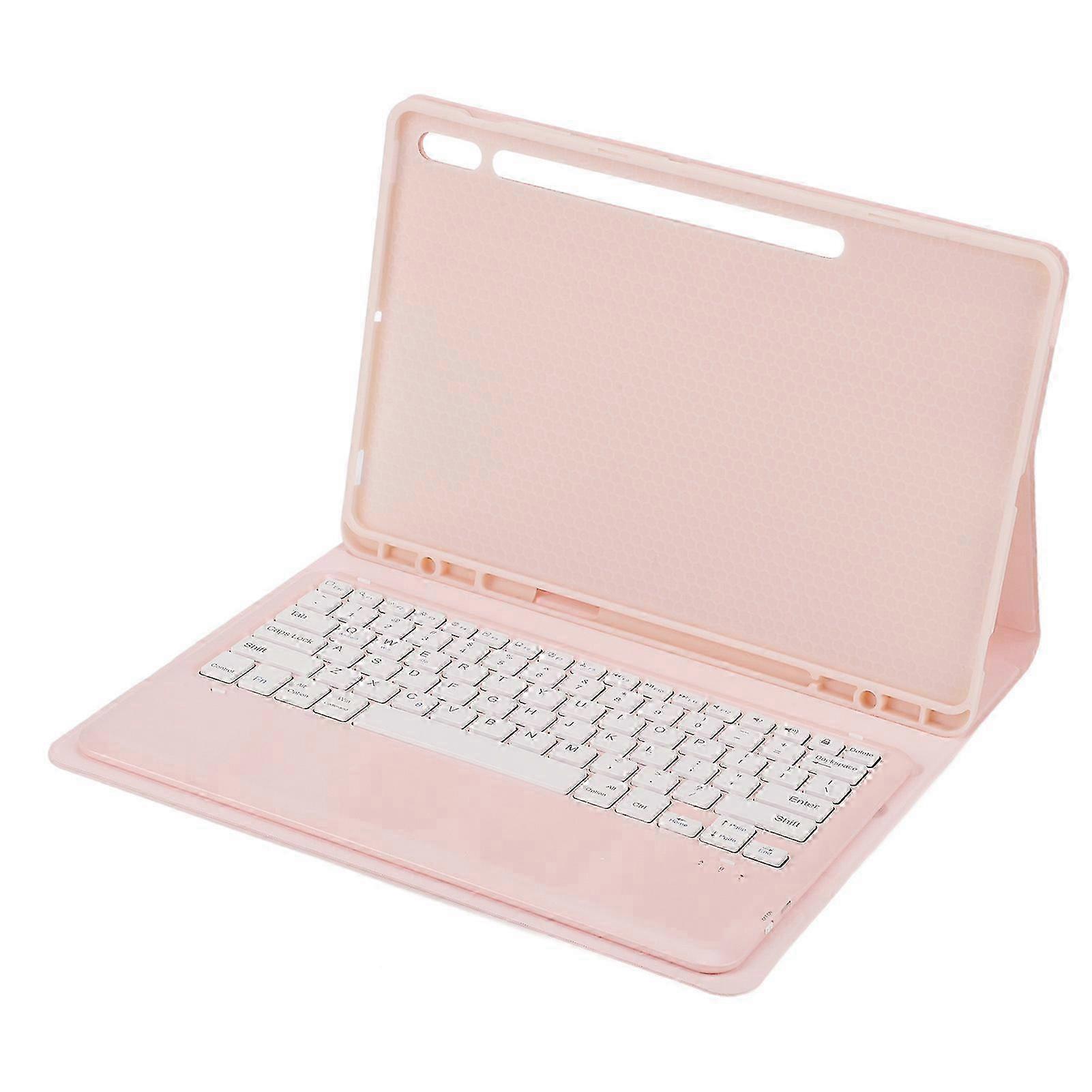 12.4in 3 Adjustment Stand Detachable Pink Case with Wireless Keyboard for S8 S7 FE 2021 S7 Plus 2025