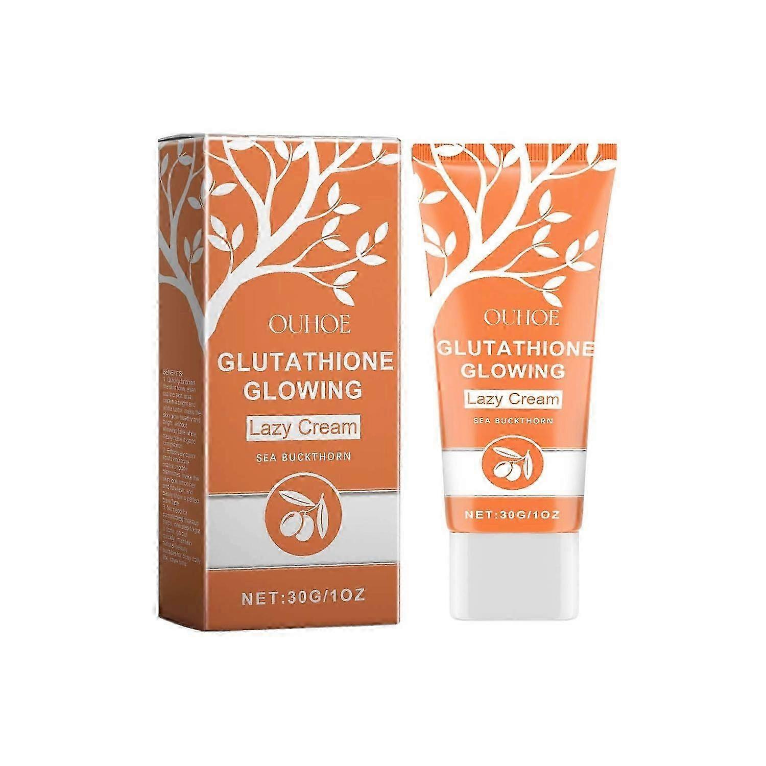 OUHOE Glutathione Glowing Lazy Cream, Fade Fine Lines Moisturizing And Brightening Concealer Long-La