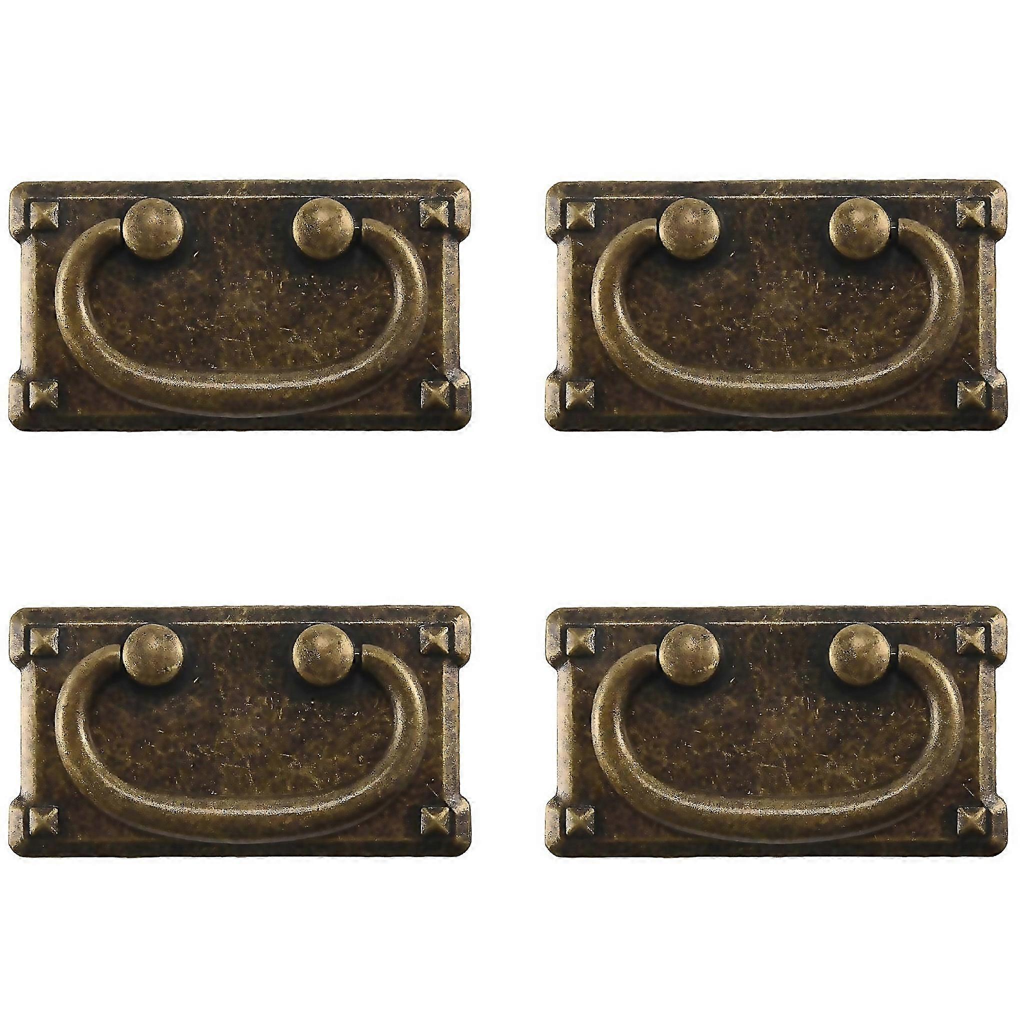 For 4pcs Vintage Antique Bronze Drawer Ring Pull Handlesfurniture Handle
