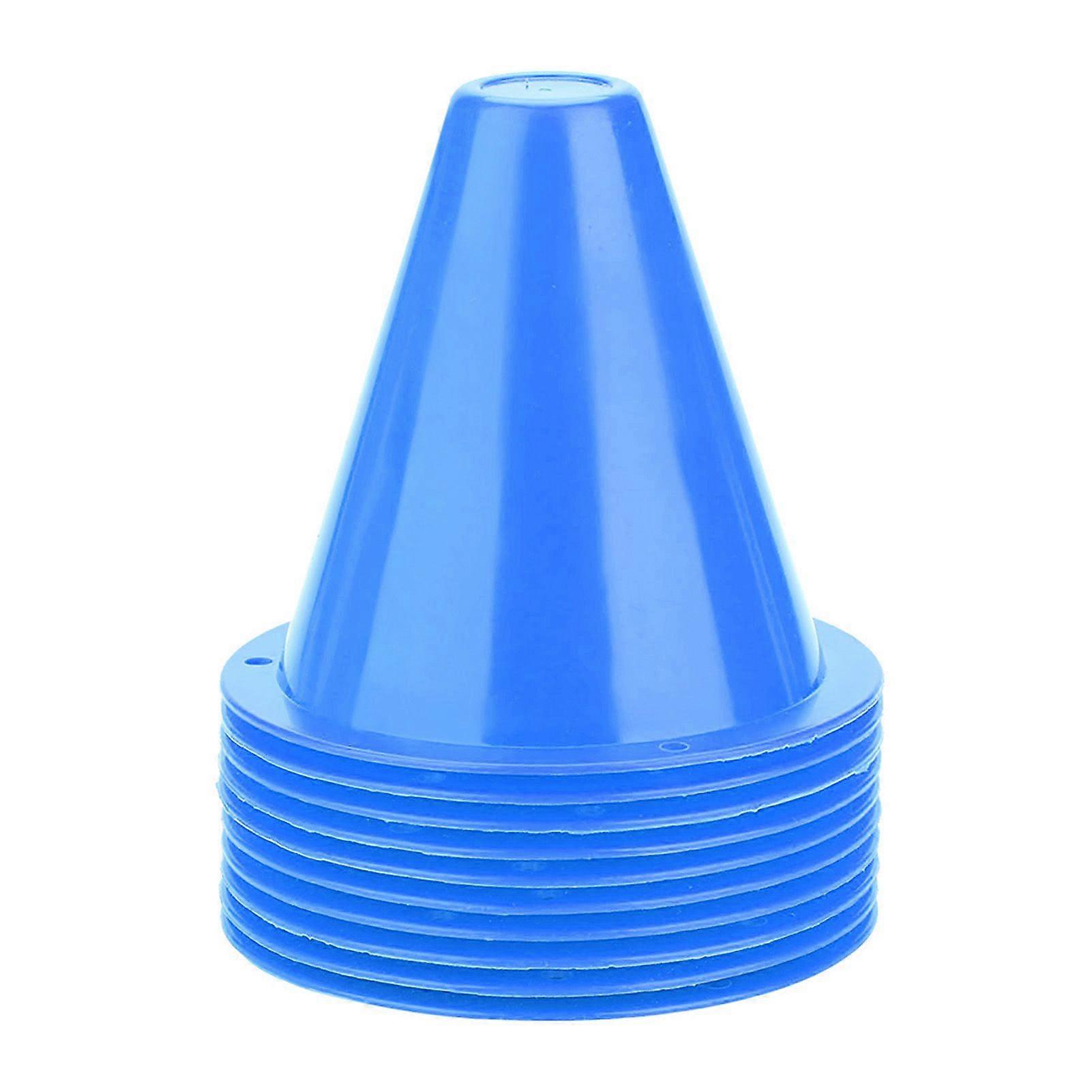 10pcs Soccer Training Cone Football Barriers Plastic Marker Holder Accessory (Blue)
