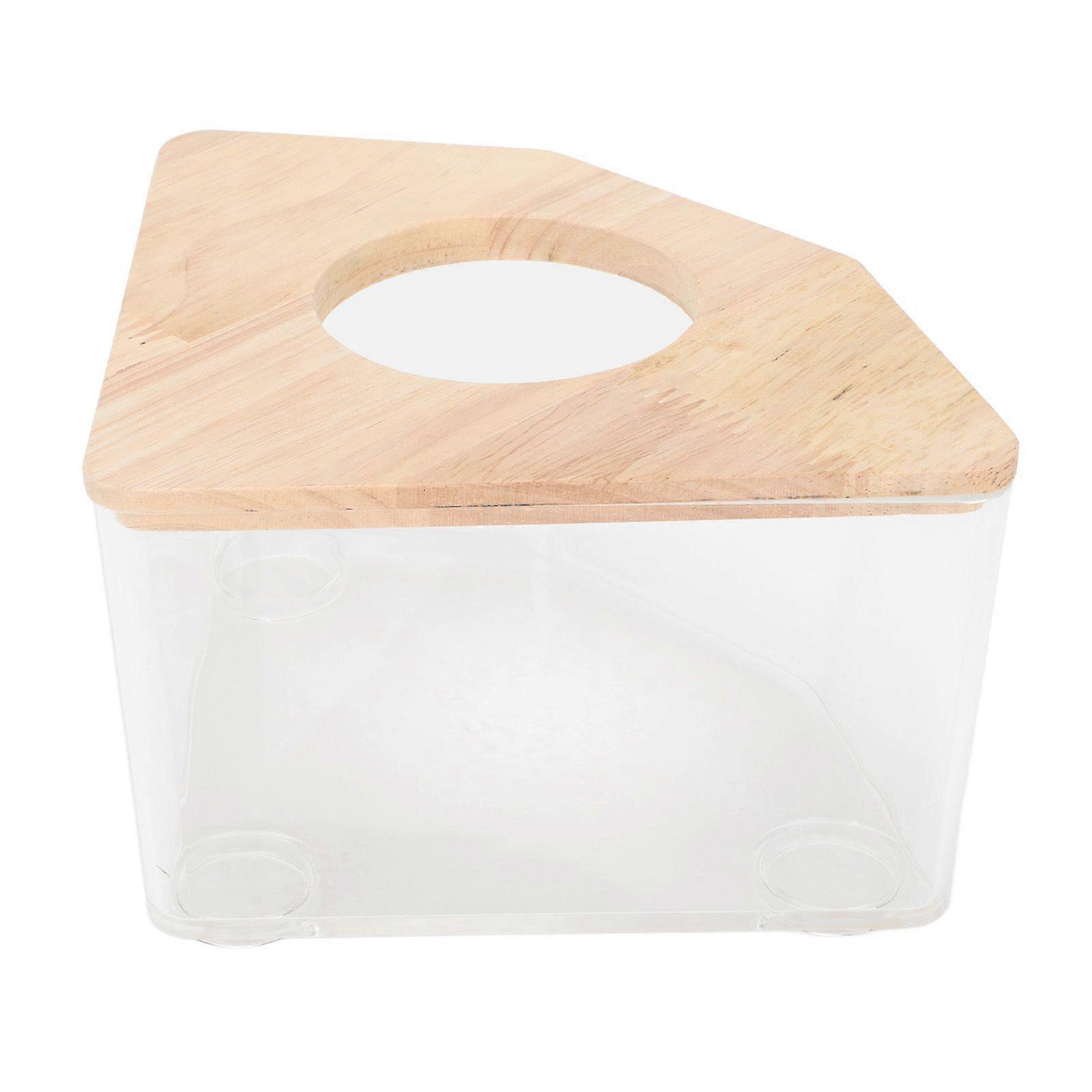 Hamster Sand Bath Box Right Angle Fan Waterproof Dual Purpose Sand Bath Container for Small Animals