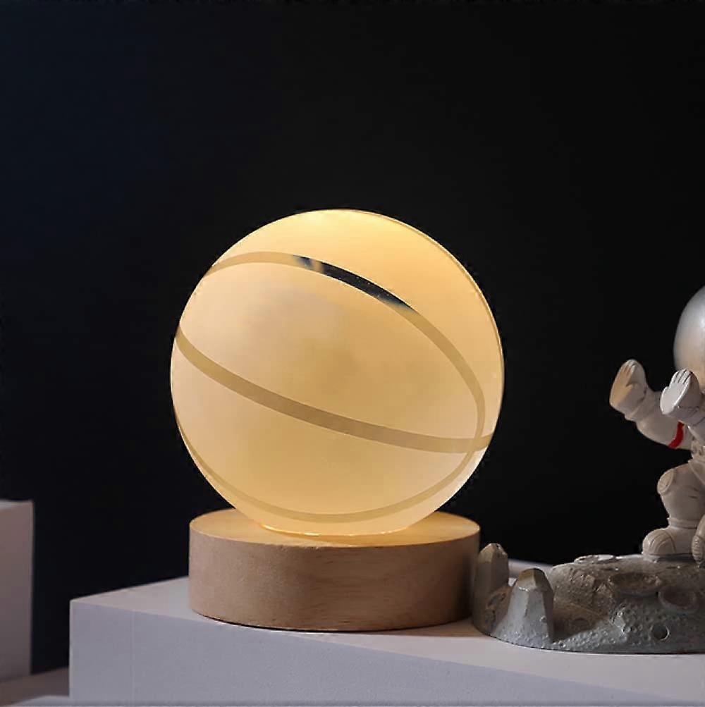 Crystal Ball 6cm/8cm 3D Engraved Solar System Globe With LED Base Astronaut Planet Model Home Decor