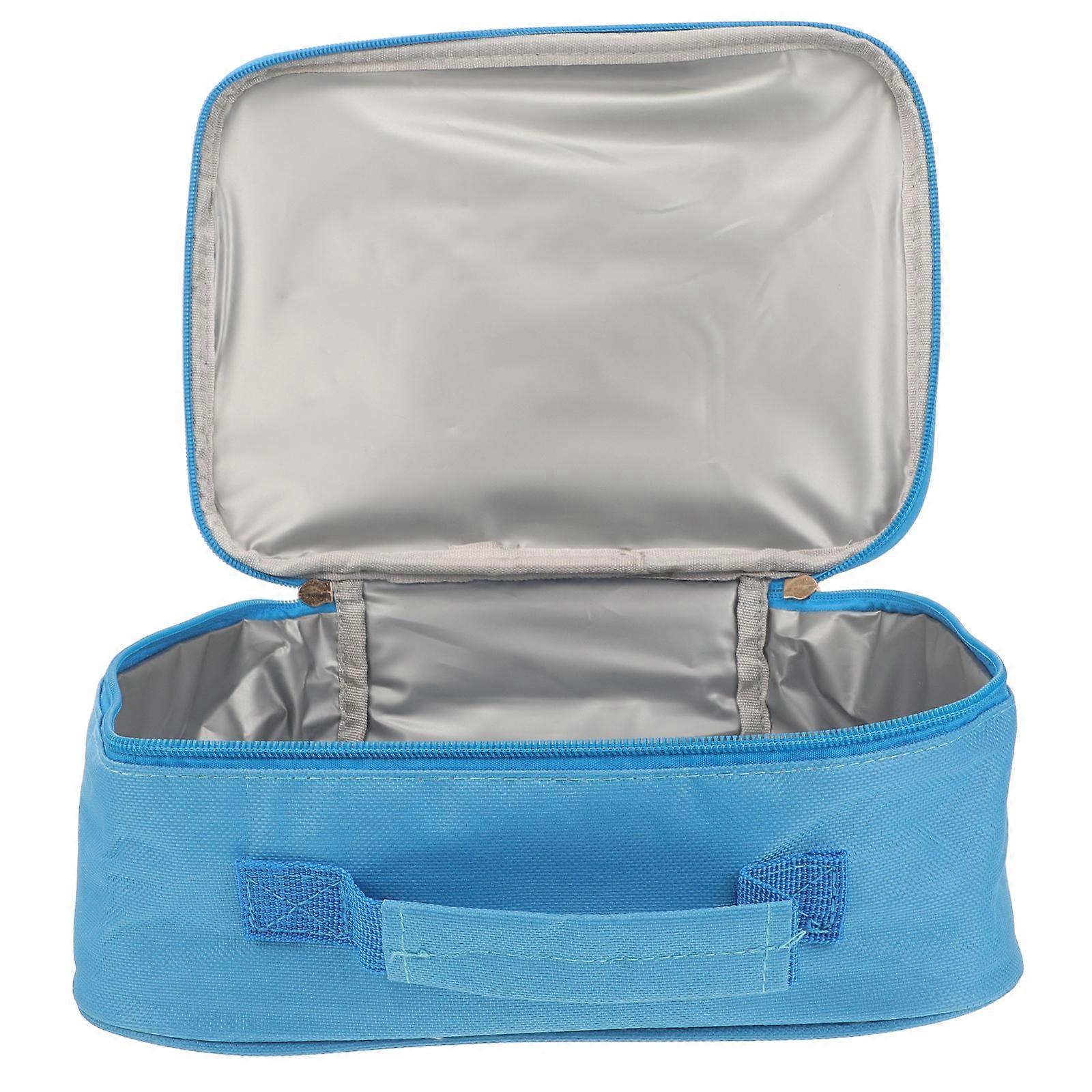 Kids Insulated Lunch Bag Thermal Sequin Insulation Package Storage Bag For Office Blue 1Set