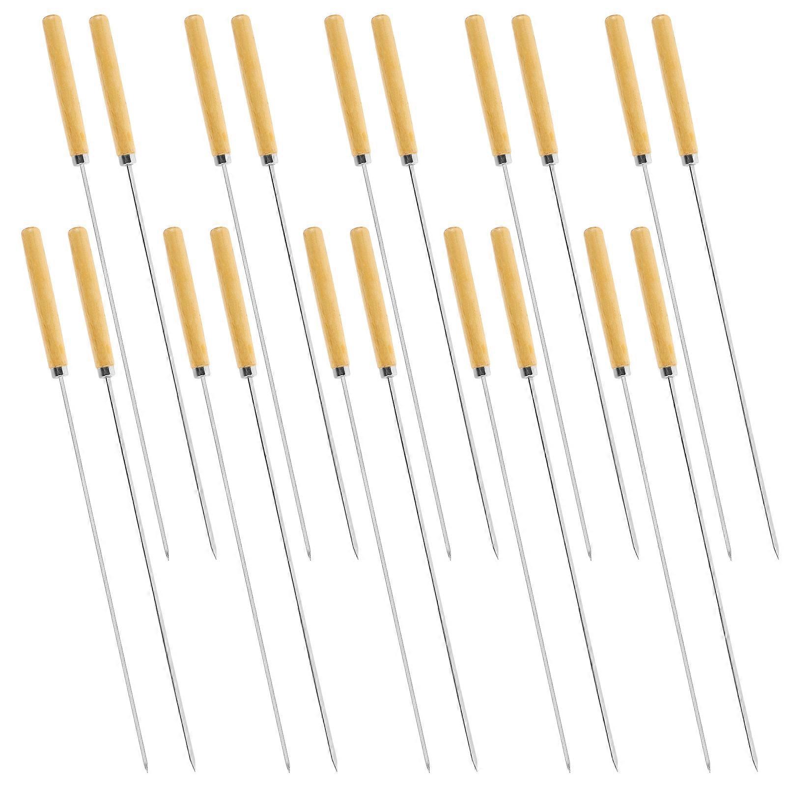 Silver Skewers Barbecue Skit for Barbecue Use 1Set of Portable Stainless Steel