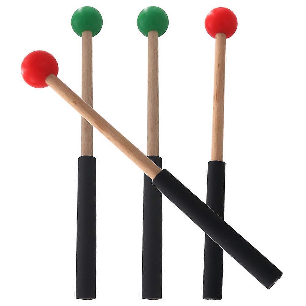 Performance Drumsticks Tongue Drum Practice Tool for Musicians Durable Wood Rubber 2 Pairs