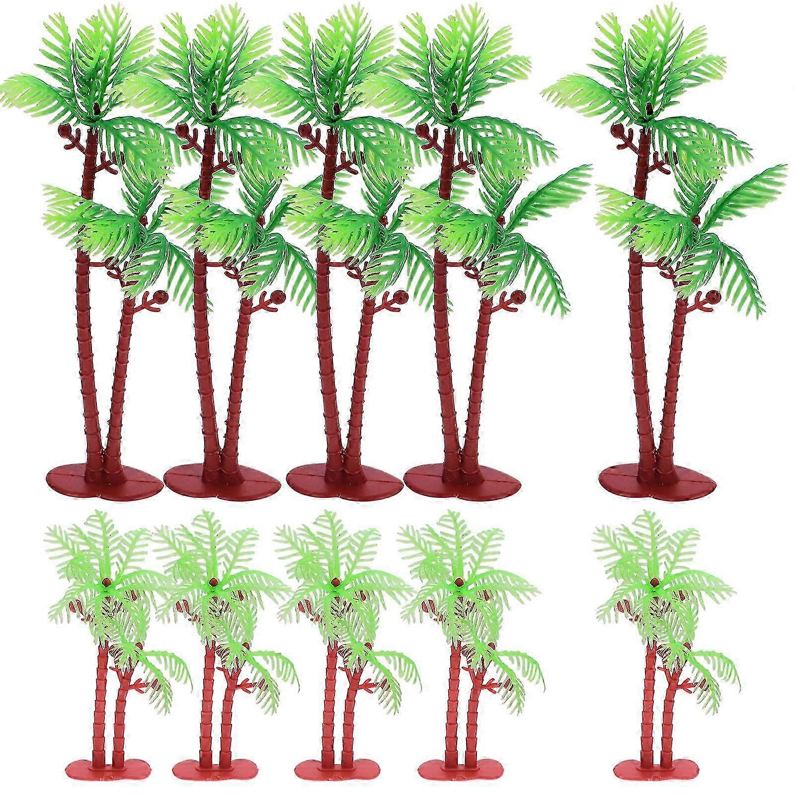Mini Plastic Palm Tree Imitation Palm Tree Mini Gardening Props 10Pcs