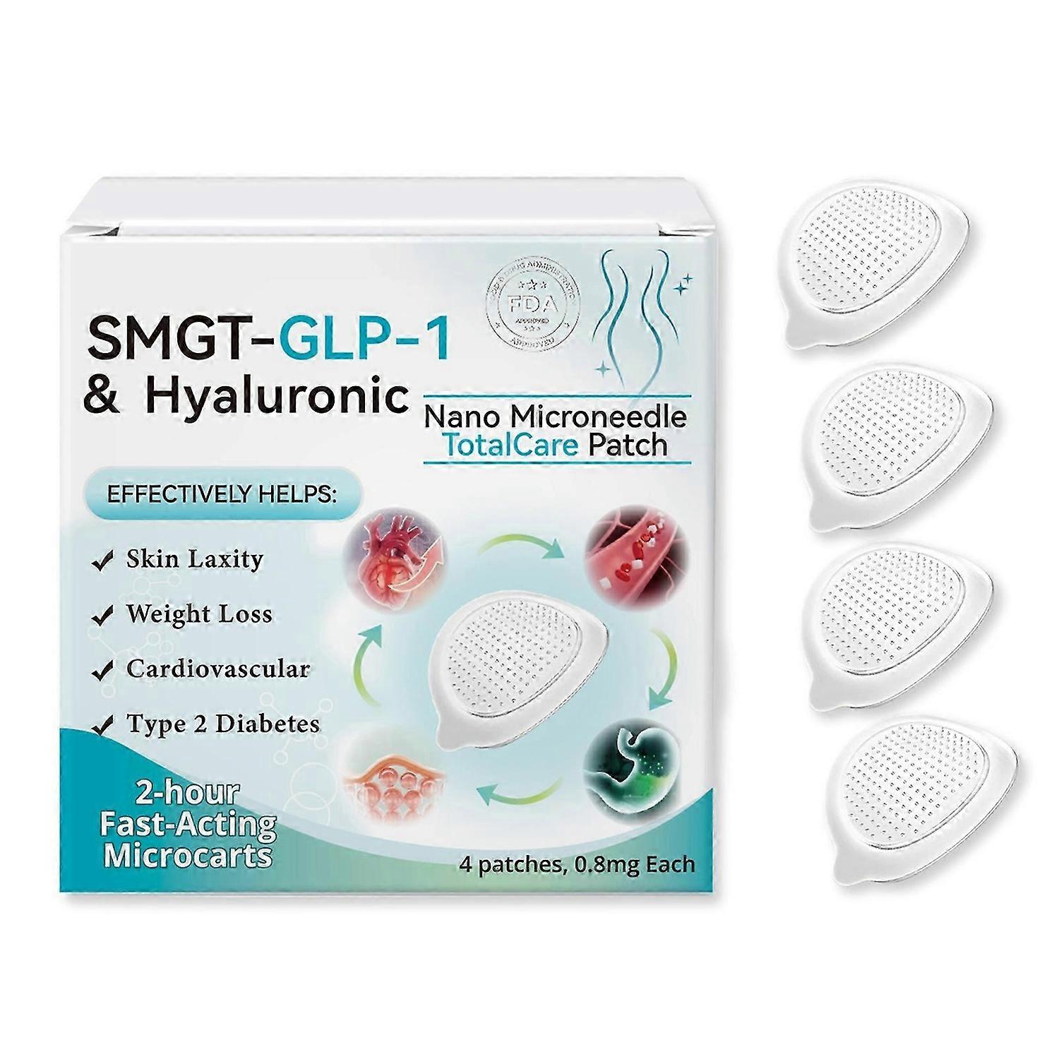 4pcs Hyaluronic Nano Slimming Microneedle Patches