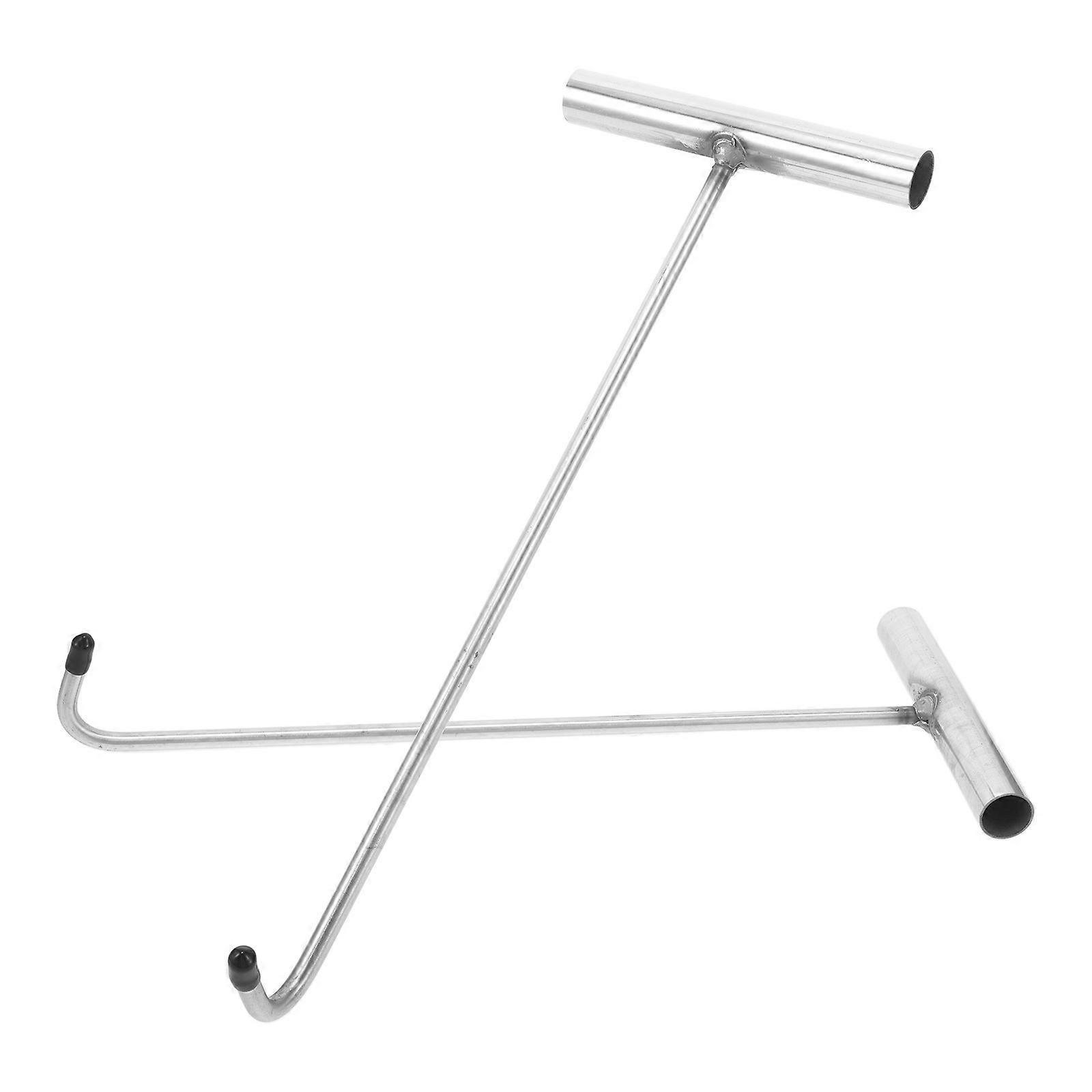 T Shape Hook Manhole Cover Lifting Tool for Lifting 8Pcs Silver Set