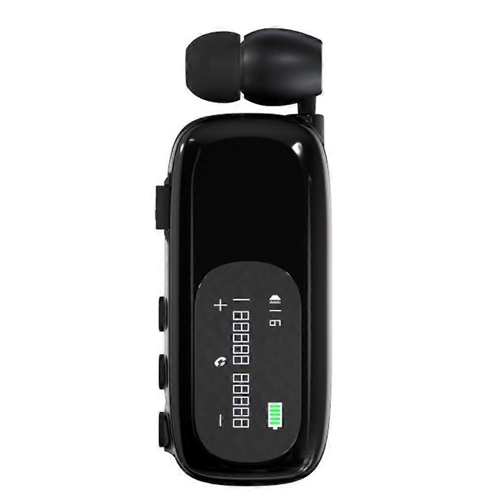 Business Clip Earphone Handsfree Bluetooth V5.4 LCD Display Wireless Headset Call Noise Canceling Headphones A