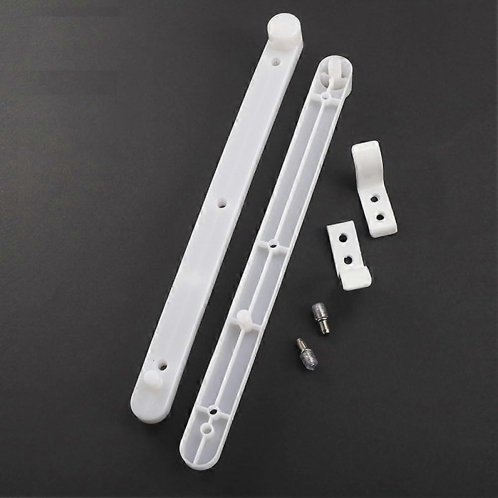 Cabinet Door Track Rails Plastic Drawer Slides for Bookcase Cupboard FlipUp Doors 250mm White Clips Brackets