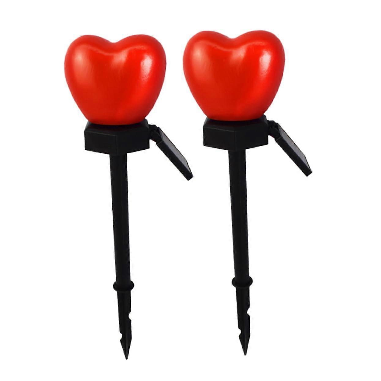 Heart Shaped Solar Stake Lights 2 Pack Outdoor Patio Solar Stake Lights For Weddings And Anniversaries Durable Design