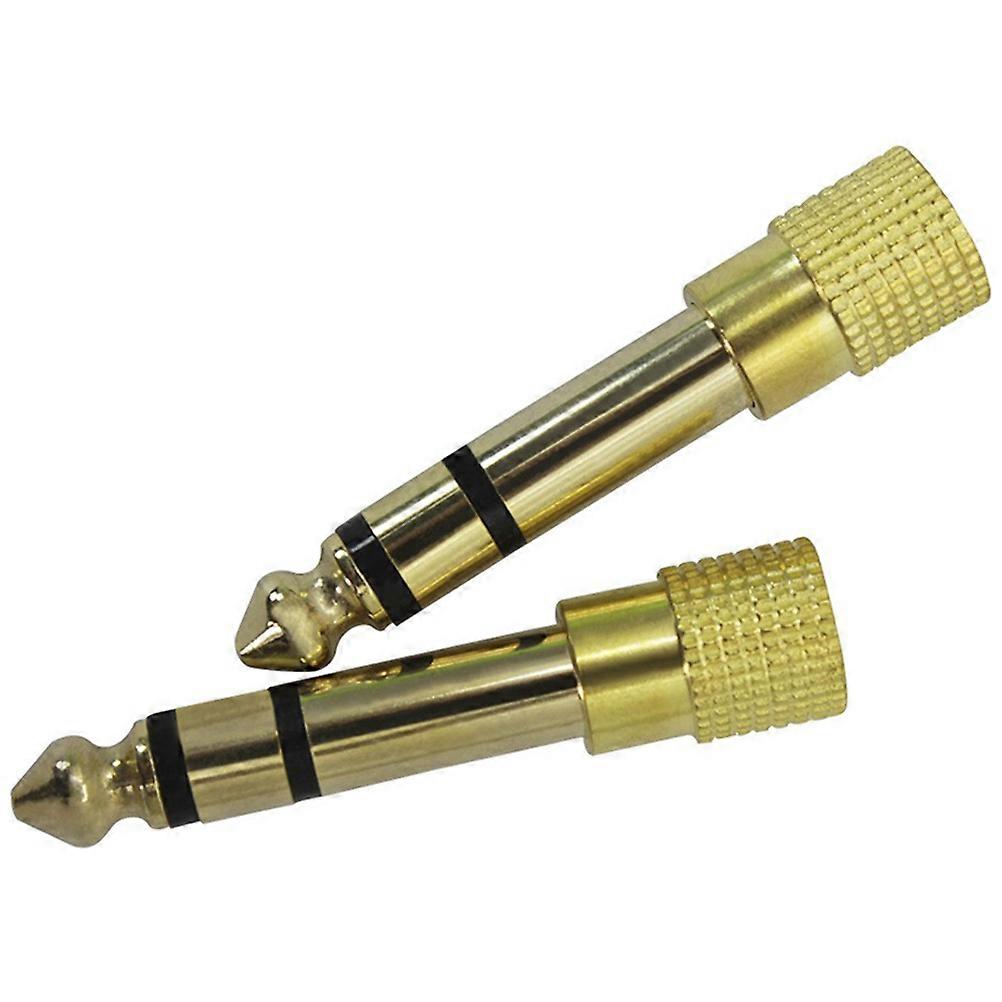 Audio Adapter Headphone Jack Plug Golden 3.5mm To 6.5mm Plug 10 Pcs For Smartphones Tablets And Computers Audio Conversion