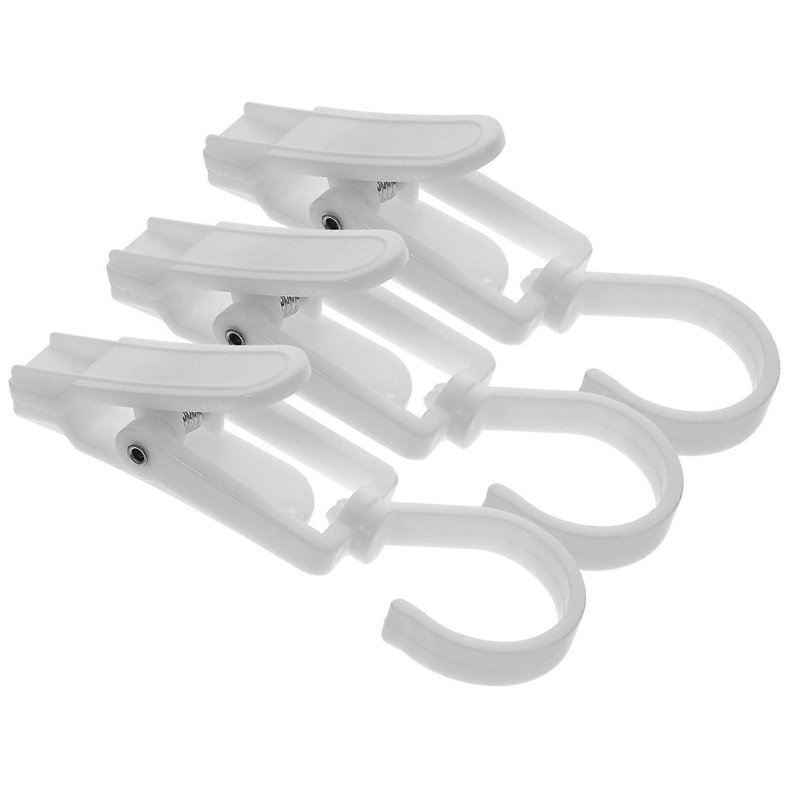 Multi Function Windproof Clothes Clips 3Pcs For Laundry Travel Home Use In White 10.50X3.50X1.50CM