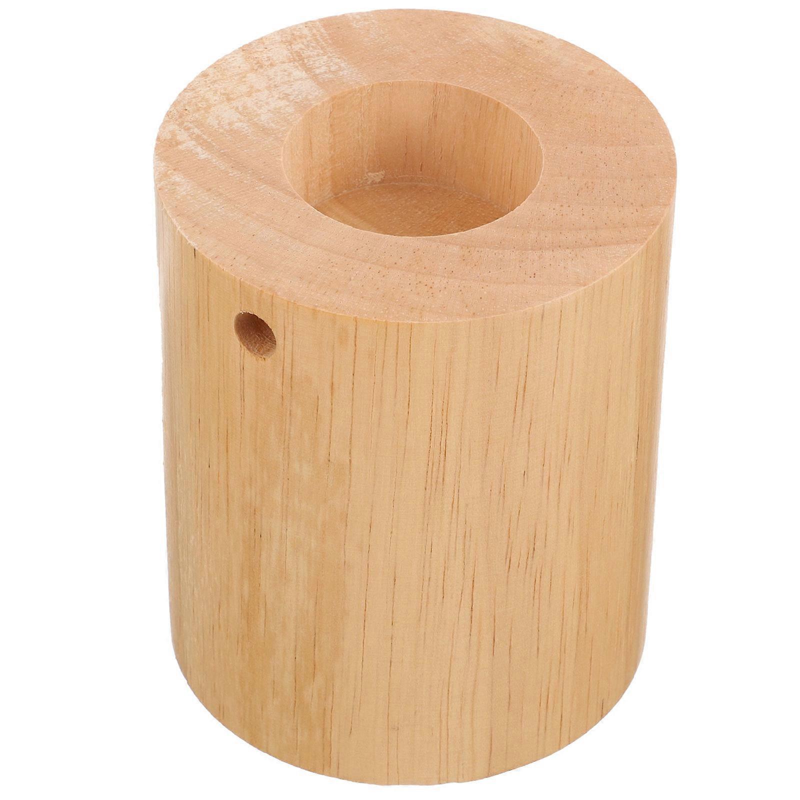 LED Light Base for Wood Lamp Base Cylinder Lamp Display Beige