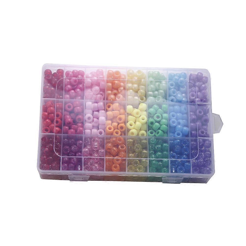DIY Beads Plastic Round Large Hole Beads for Crafting 2400Pcs