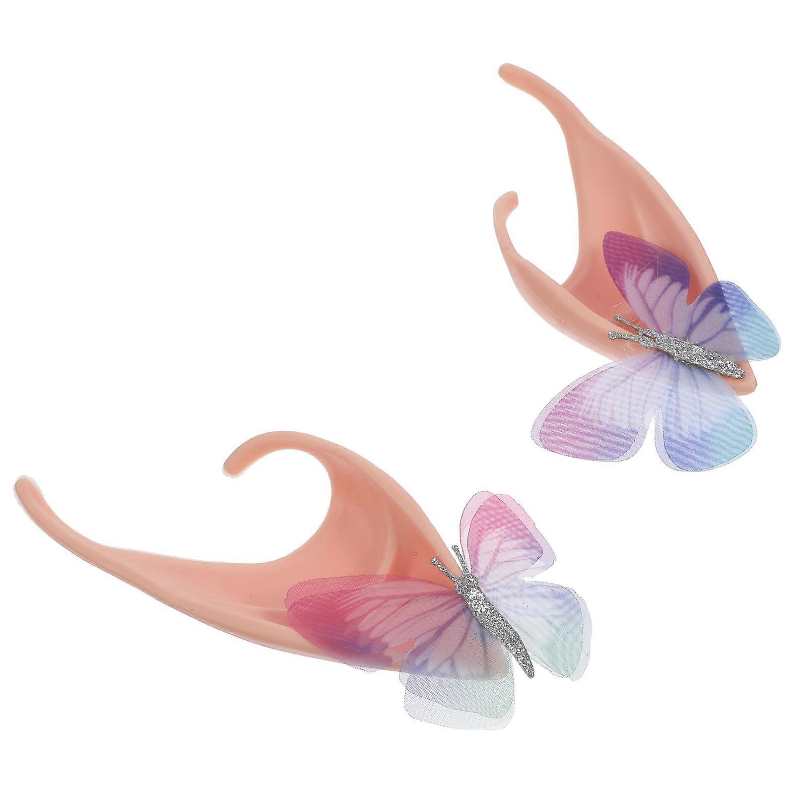 Assorted Color Butterfly Ears Cosplay Fairy Ears Decorative 4Pairs