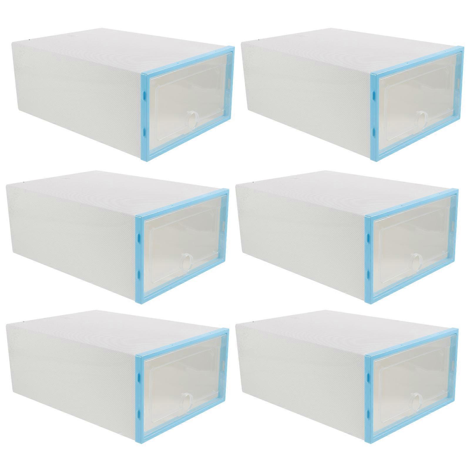 Plastic Shoe Container Organizer Storage Stackable Thickened For Women 6Pcs