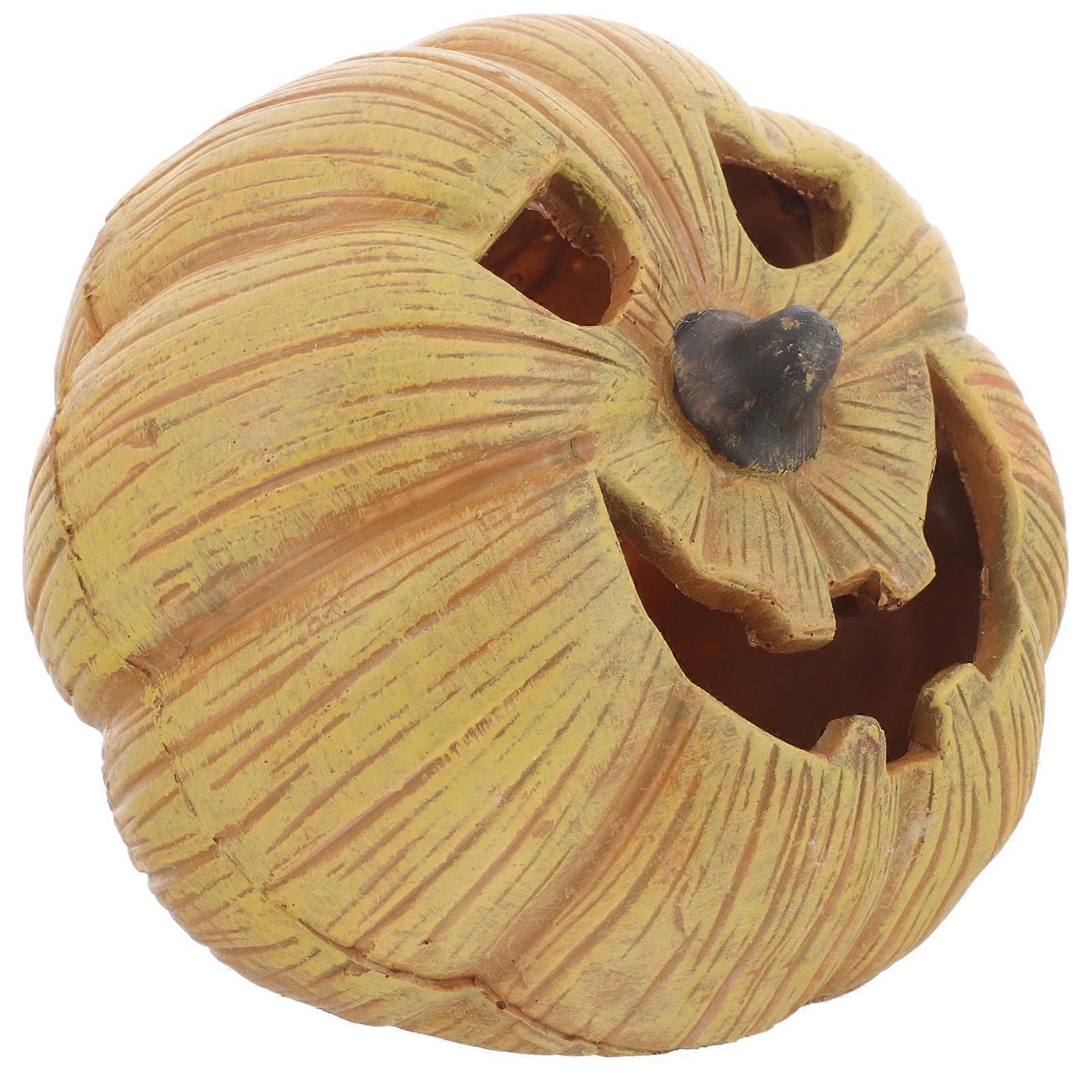 Reptile Shelter Cave Resin Pumpkin Shaped Hideout for Decoration 3Pcs