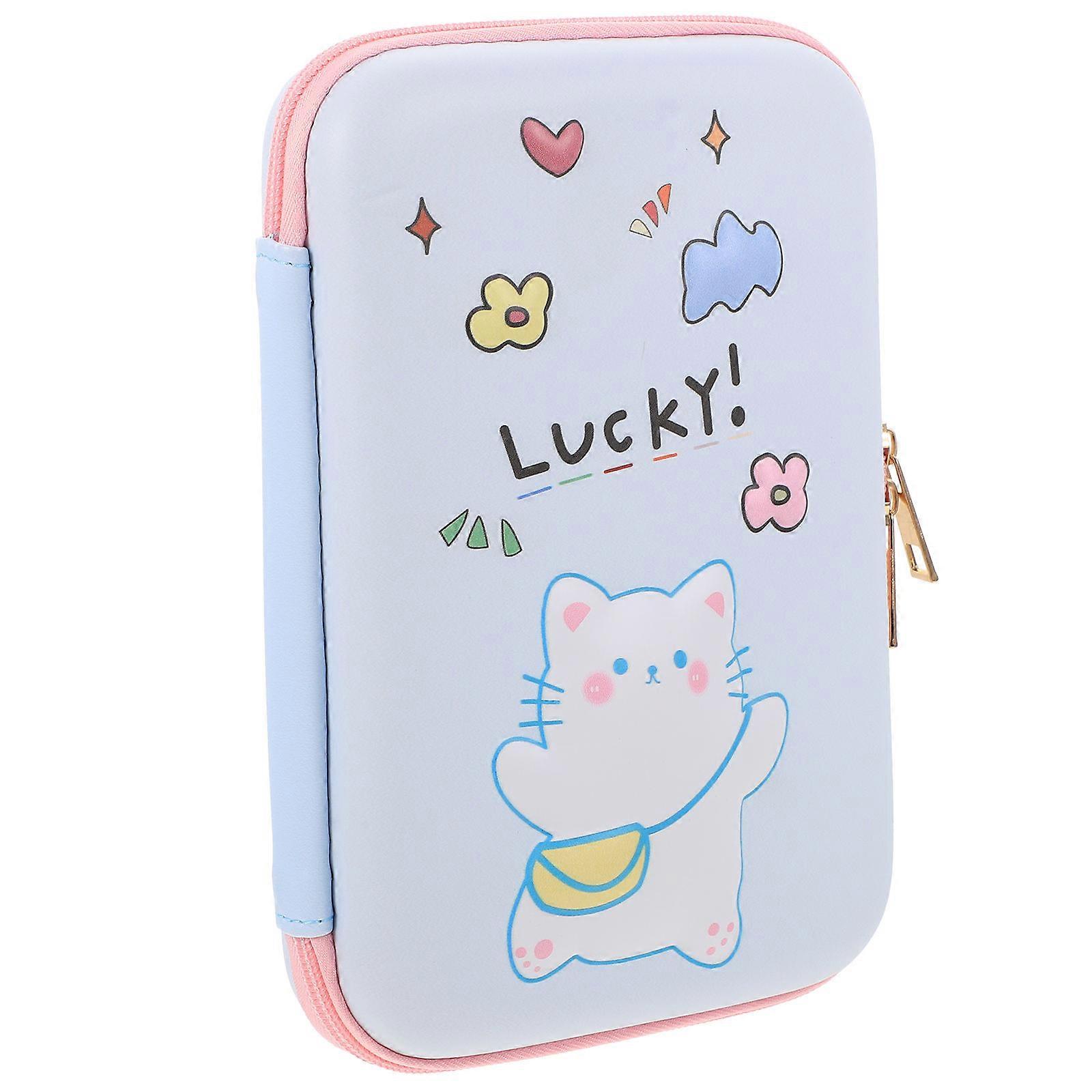Cartoon Pattern Pencil Bag Ideal For Office Staff And Clerks With Zipper Design Multi Color Storage 2Pcs
