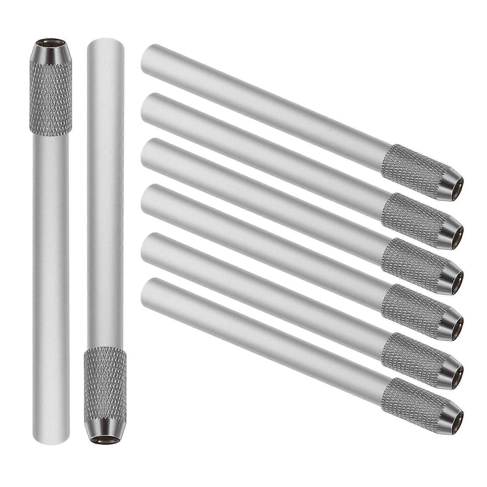 Metal Pencil Extender Pencil Lengthen Tool for Art Use 24Pcs Silver