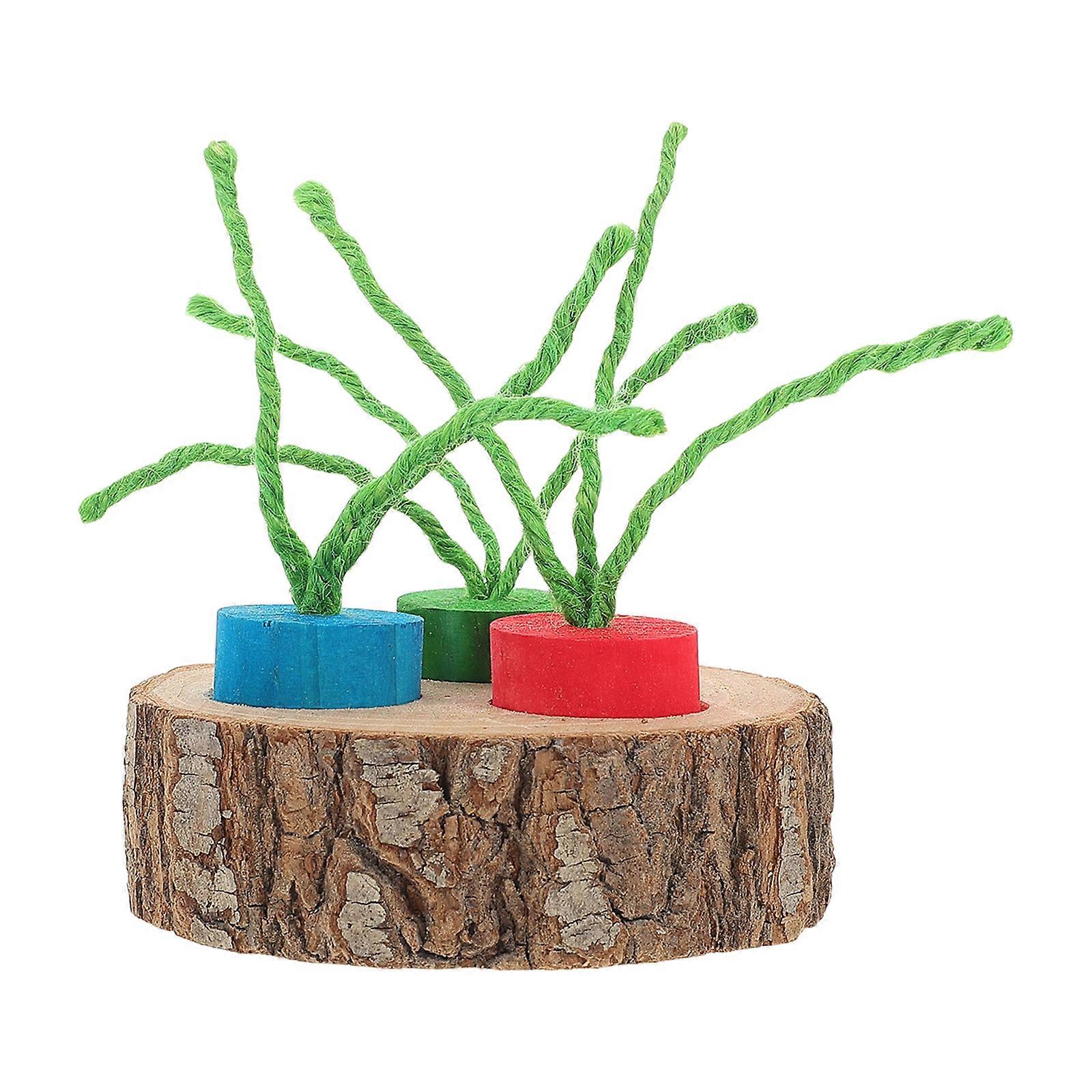 Small Animal Foraging Toy Wooden Chew Toy for Rabbits 3Sets